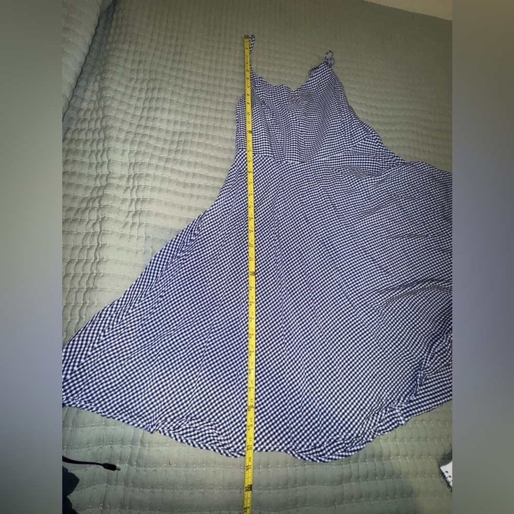 Old Navy Blue Gingham cami Women's swing Dress. Size Medium. EUC - Picture 5 of 12